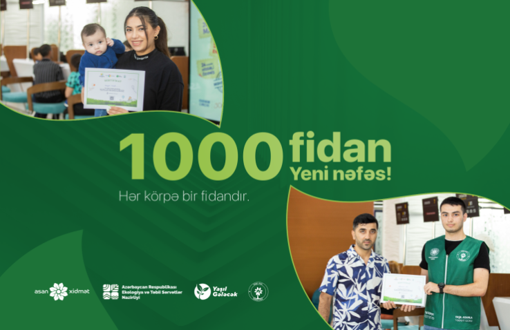 “Yeni nəfəs” layihəsi çərçivəsində bu günədək 1000 ağac əkilib. 